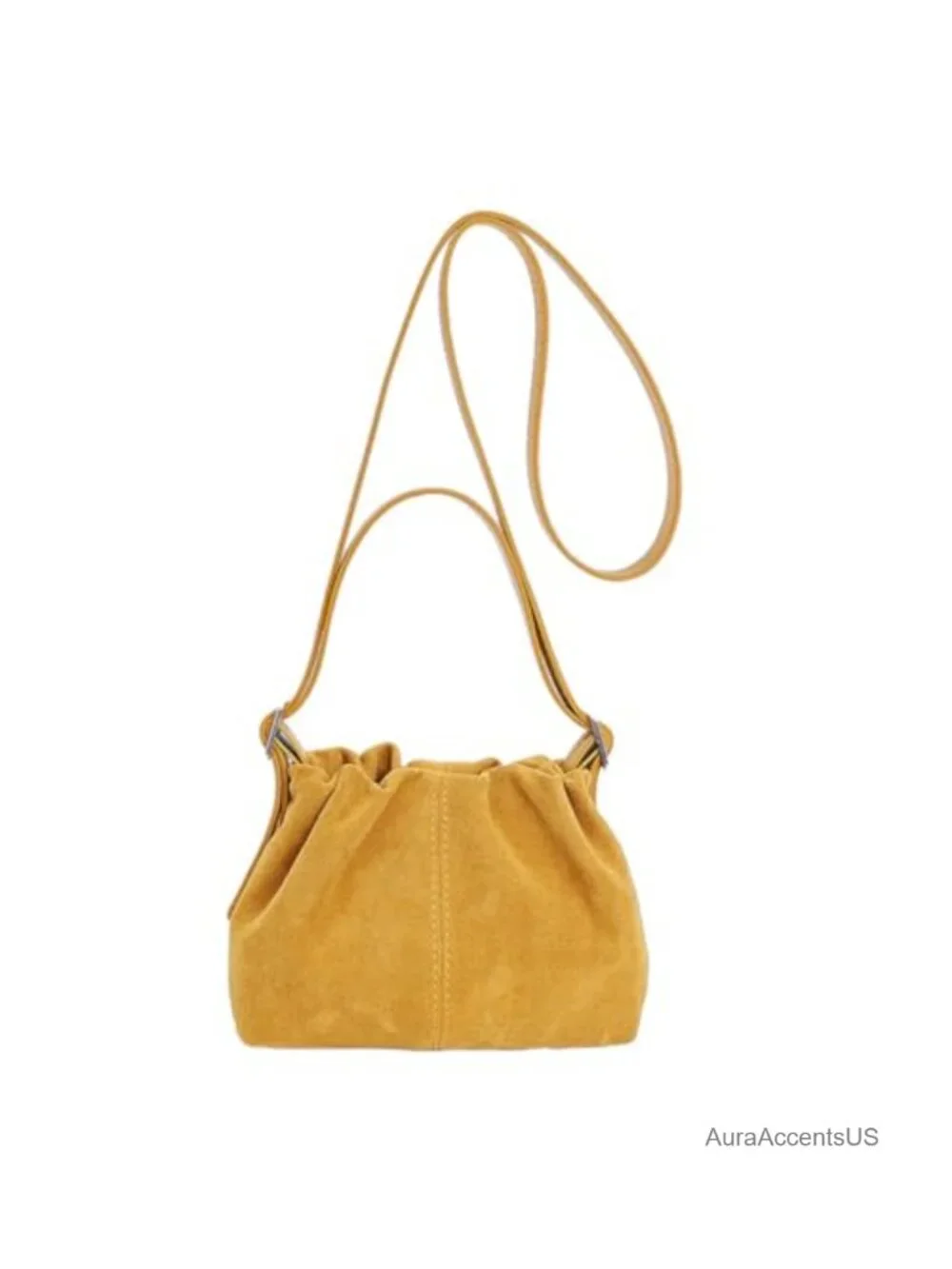 Faux Suede Hobo Bag Drawstring Bucket Crossbody Shoulder Handbag Satchel Purse
